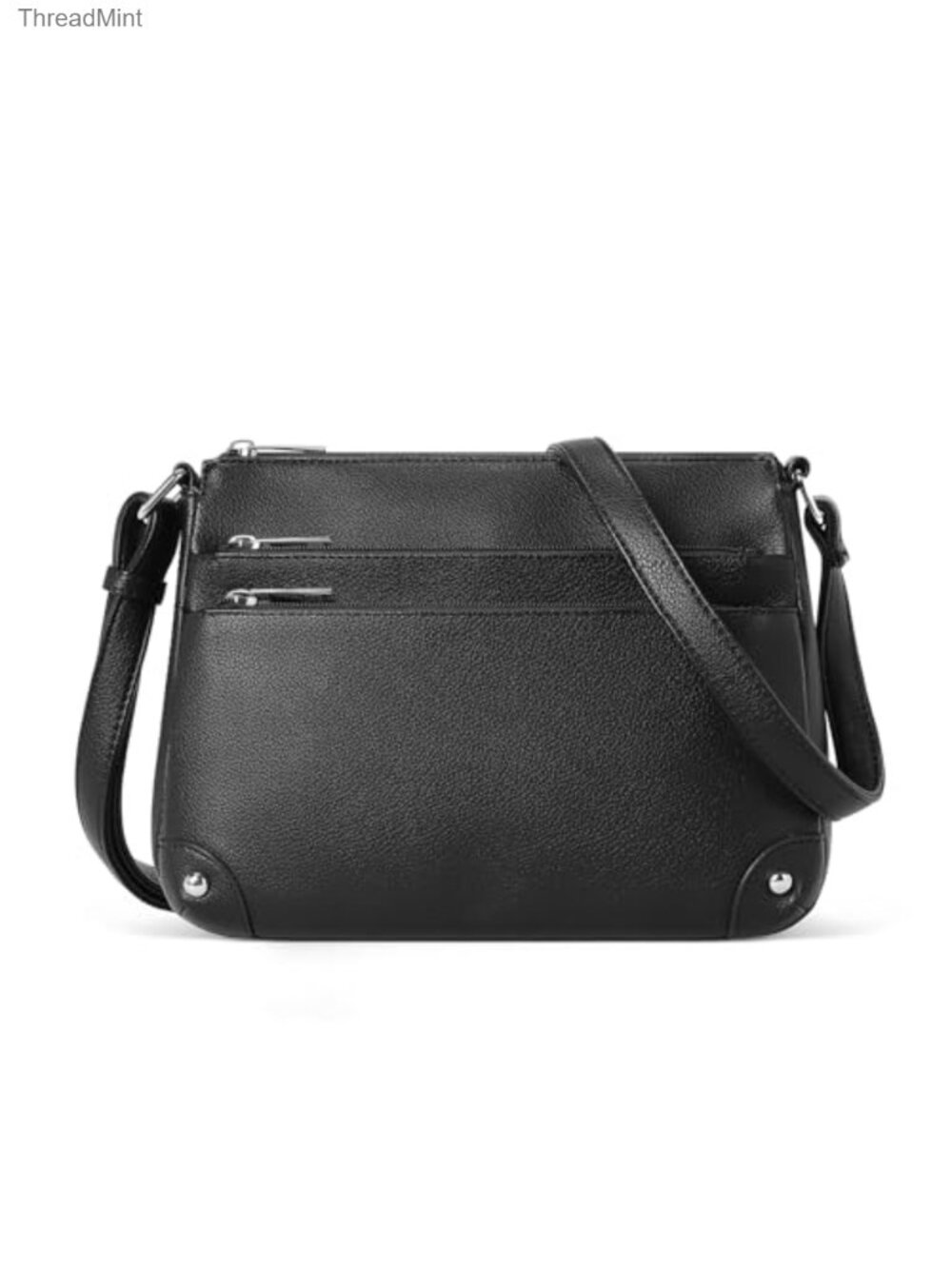 Vegan Leather Crossbody Bags for Women Medium Purse Multi Zipper Pocket Satchel